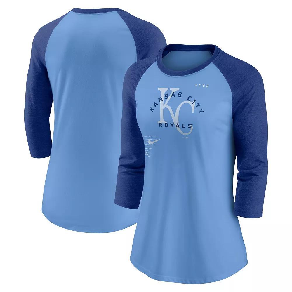 Women's Nike Orange/Black San Francisco Giants Next Up Tri-Blend Raglan 3/4-Sleeve T-Shirt, Size: XS Product Image