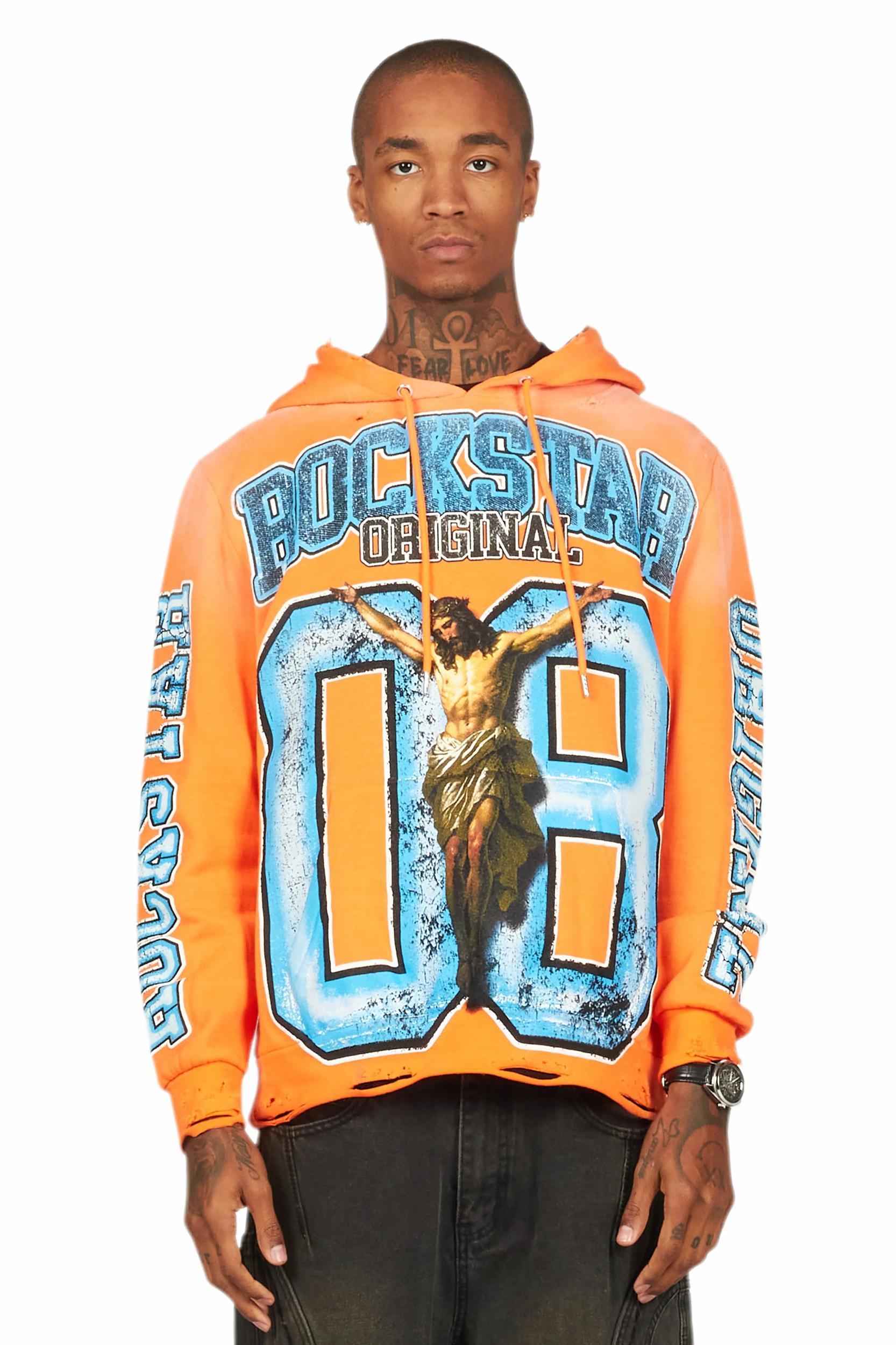 Fields Orange Graphic Hoodie Male Product Image