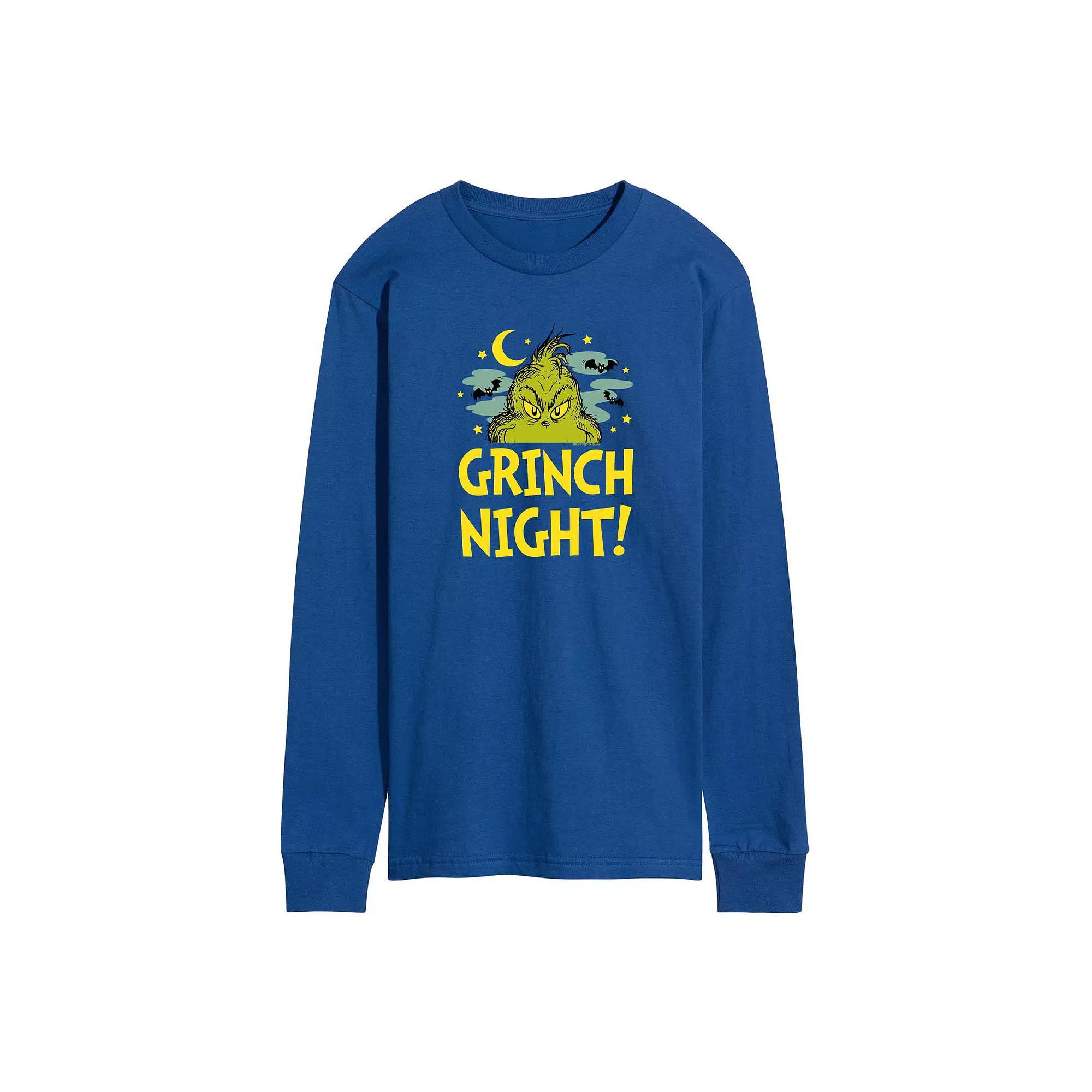 Mens Dr. Seuss Grinch Night Long Sleeve Graphic Tee Product Image
