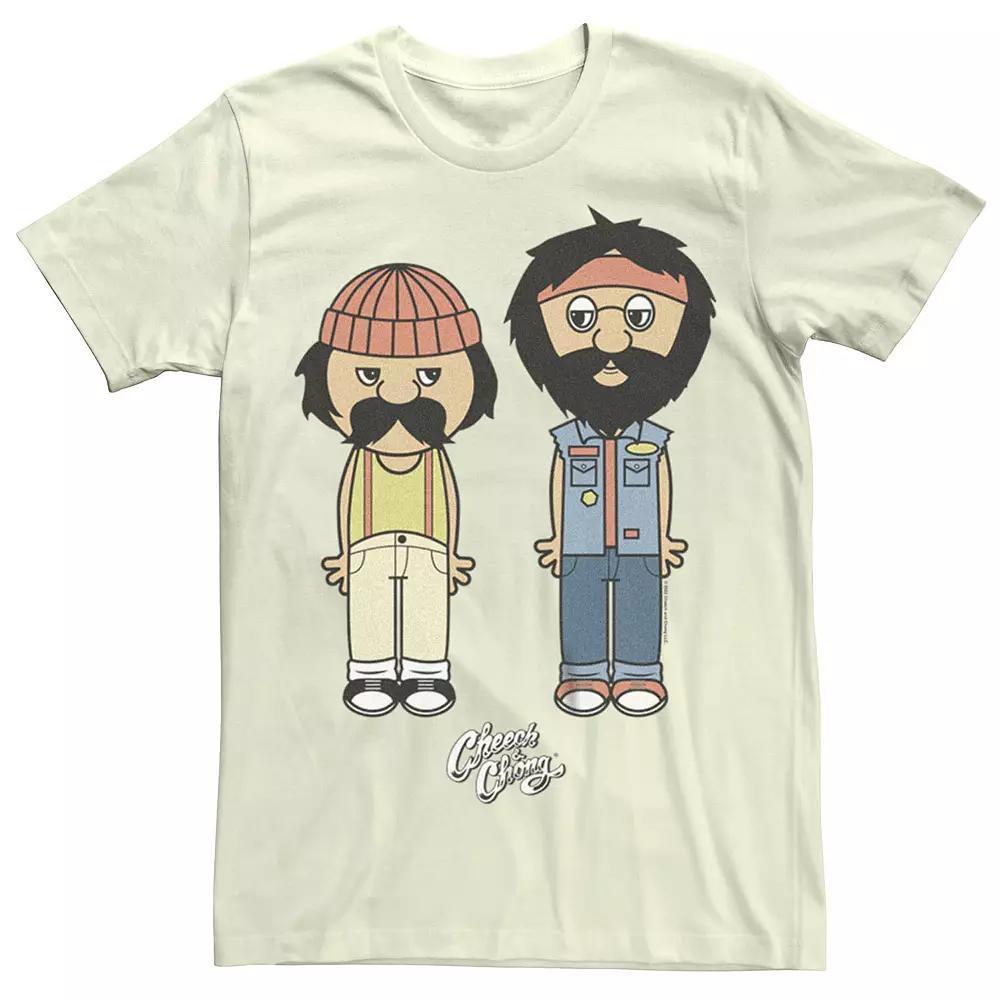 Men's Cheech And Chong Cartoon Characters Tee, Size: Medium, Natural Product Image