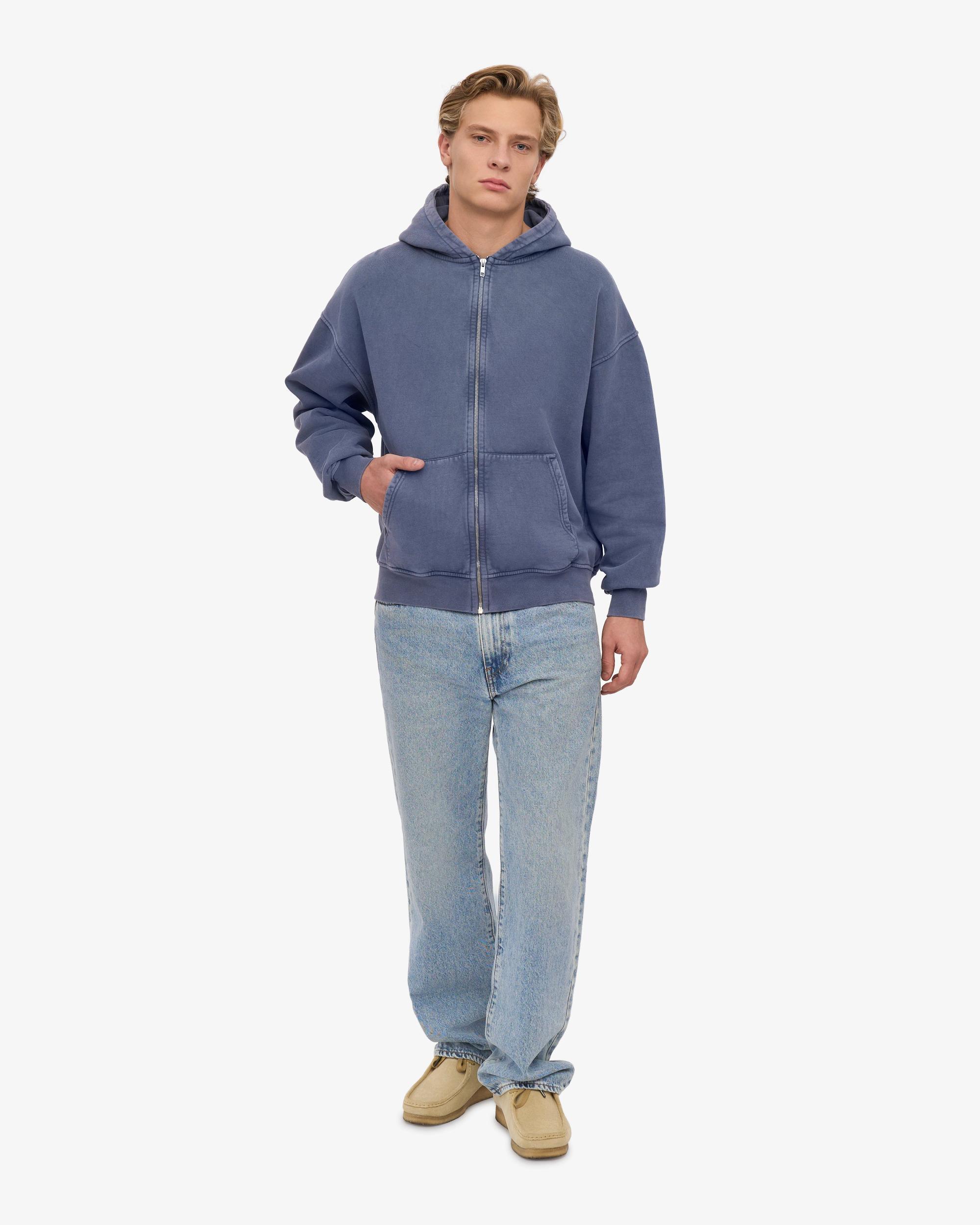 Organic Oversized Zip Hood - Neptune Blue Product Image