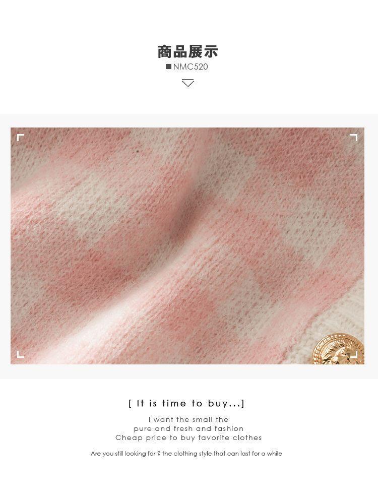 Set: Plaid Camisole Top + Light Cardigan + Mini Skirt Product Image