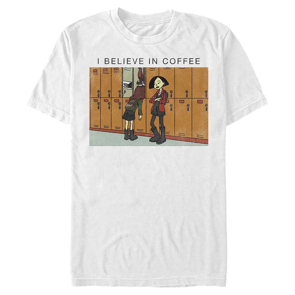 Men's Daria I Believe In Coffee Graphic Tee, Size: XXL, Light Blue Product Image