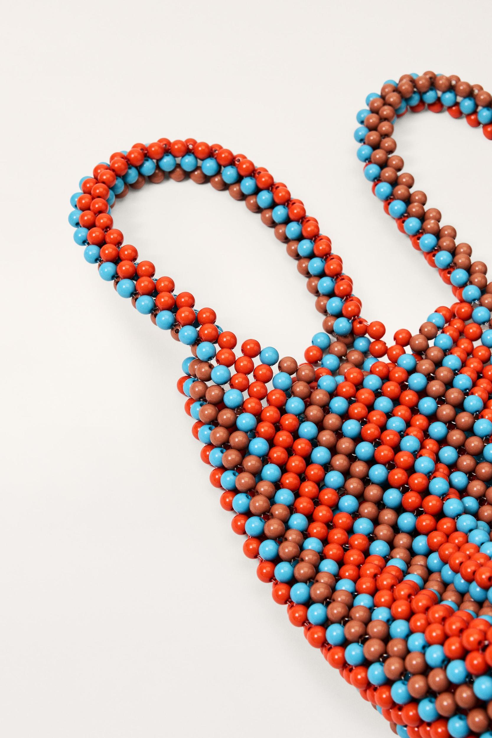 STRIPED BEADED BUCKET BAG - LIMITED EDITION Product Image