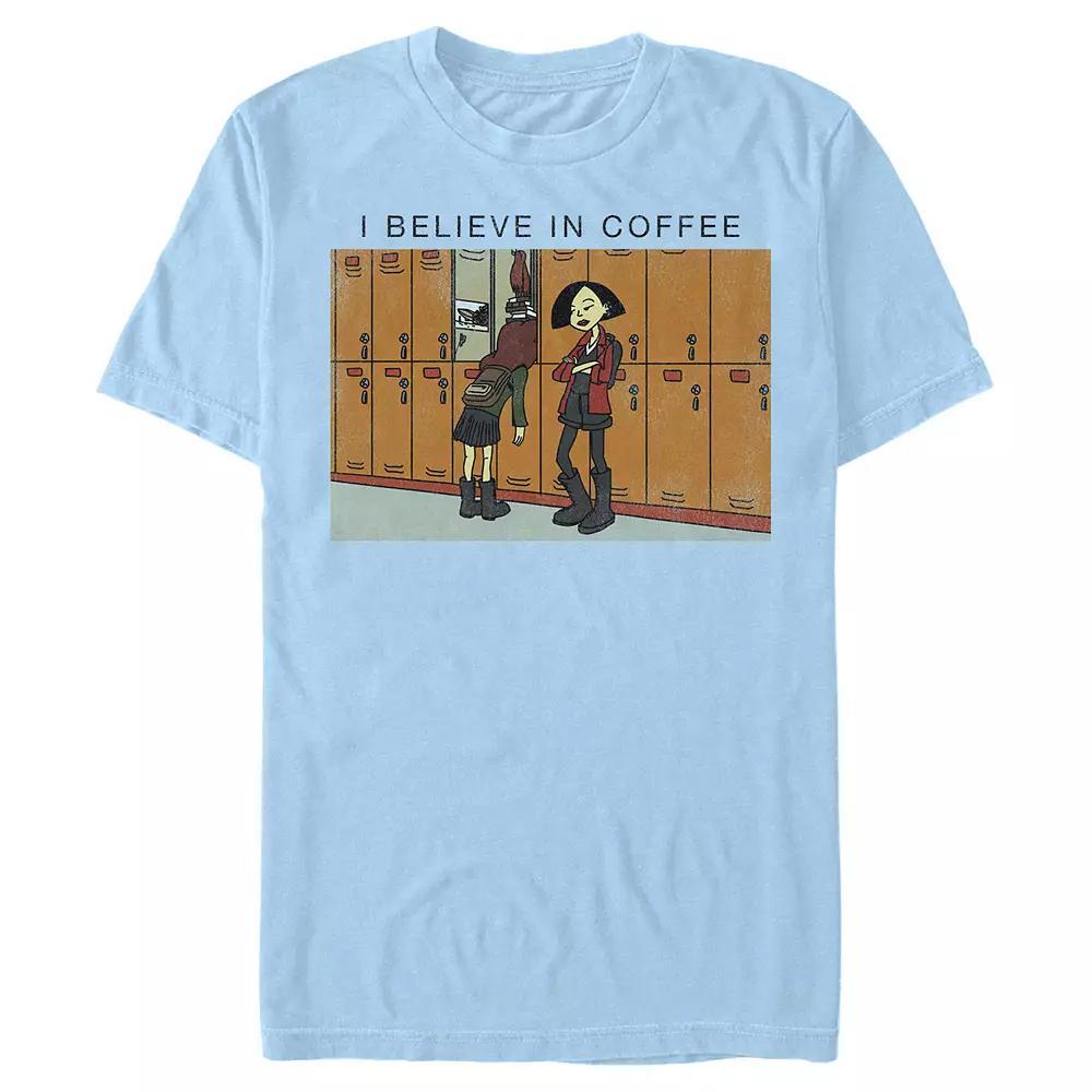 Men's Daria I Believe In Coffee Graphic Tee, Size: XXL, Light Blue Product Image