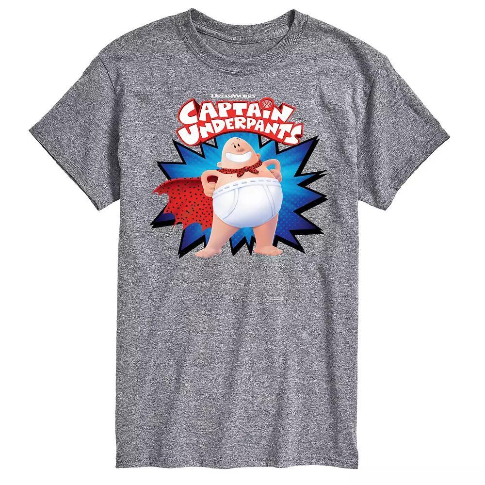 Men's Captain Underpants Logo Graphic Tee, Size: XS, Gray Product Image