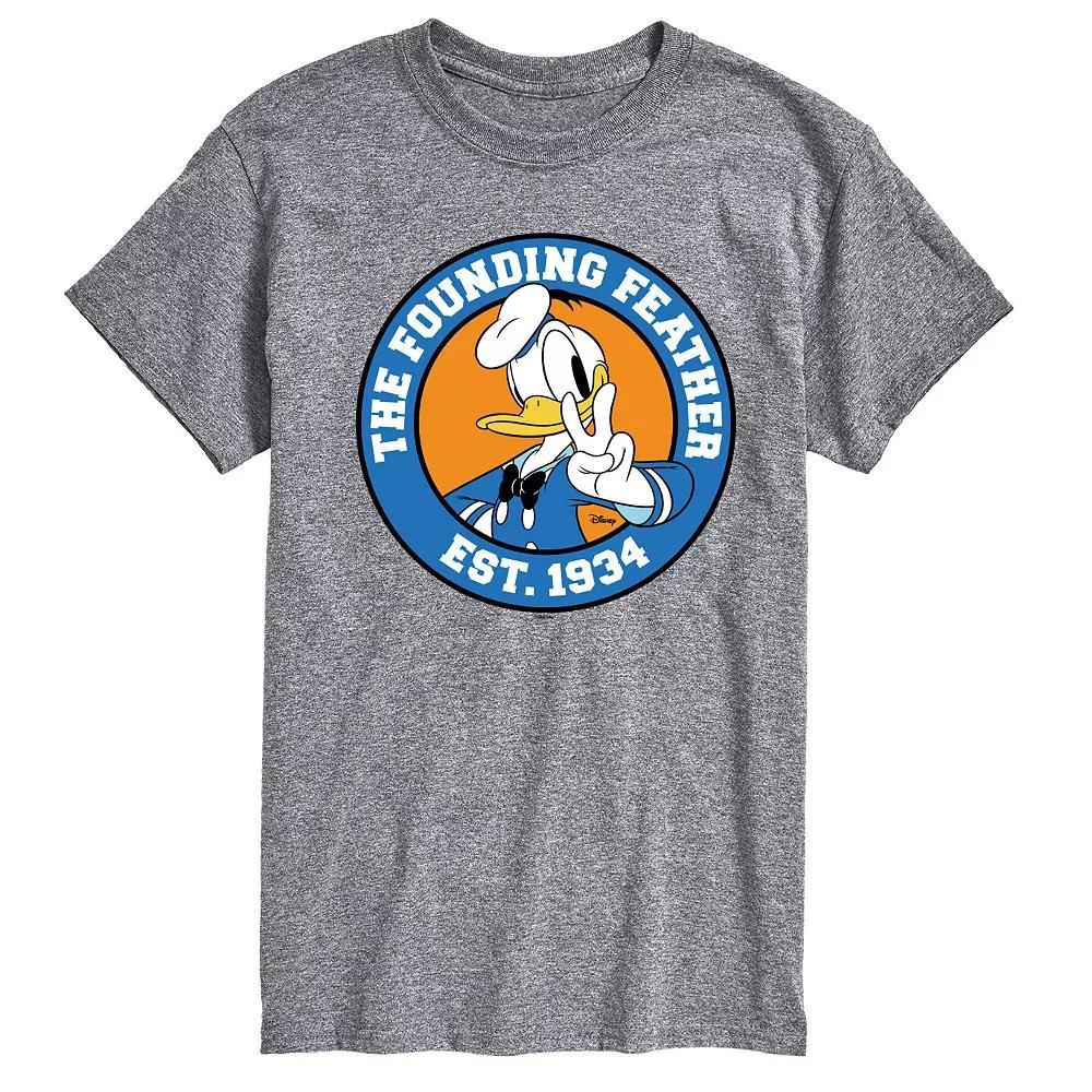 Disney's Mickey Mouse & Friends Donald Duck Men's The Founding Feather Graphic Tee, Size: XS, Heathr Gray Product Image