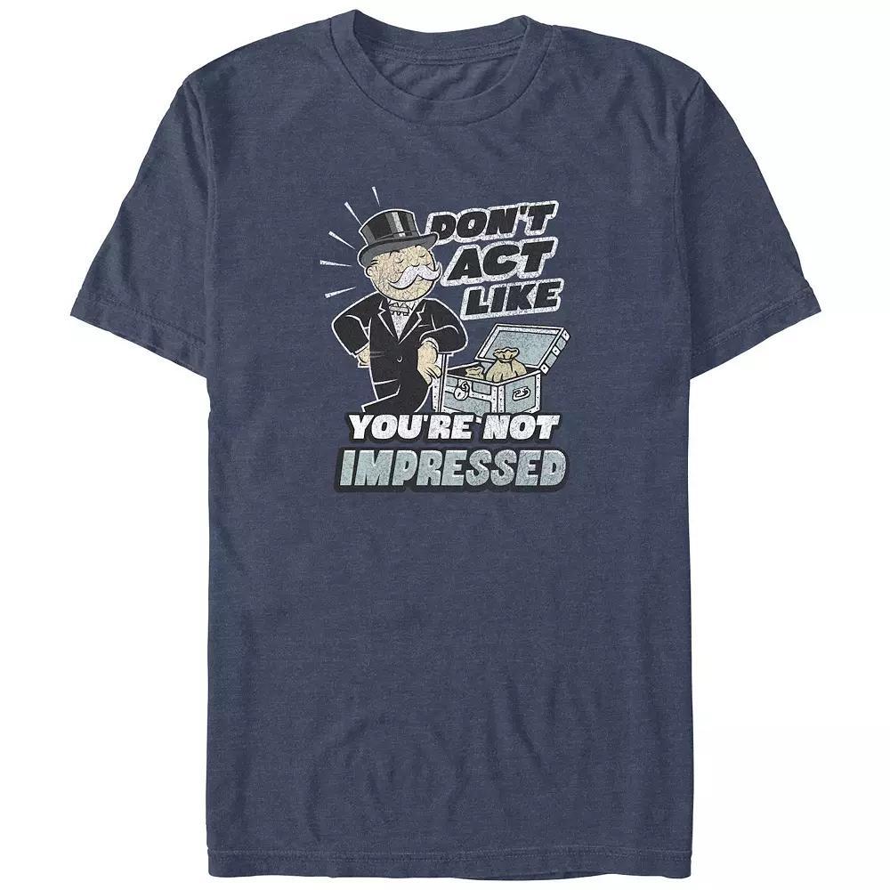 Big & Tall Monopoly Don't Act Like You're Not Impressed Graphic Tee, Men's, Size: 4XB, Navy Grey Product Image