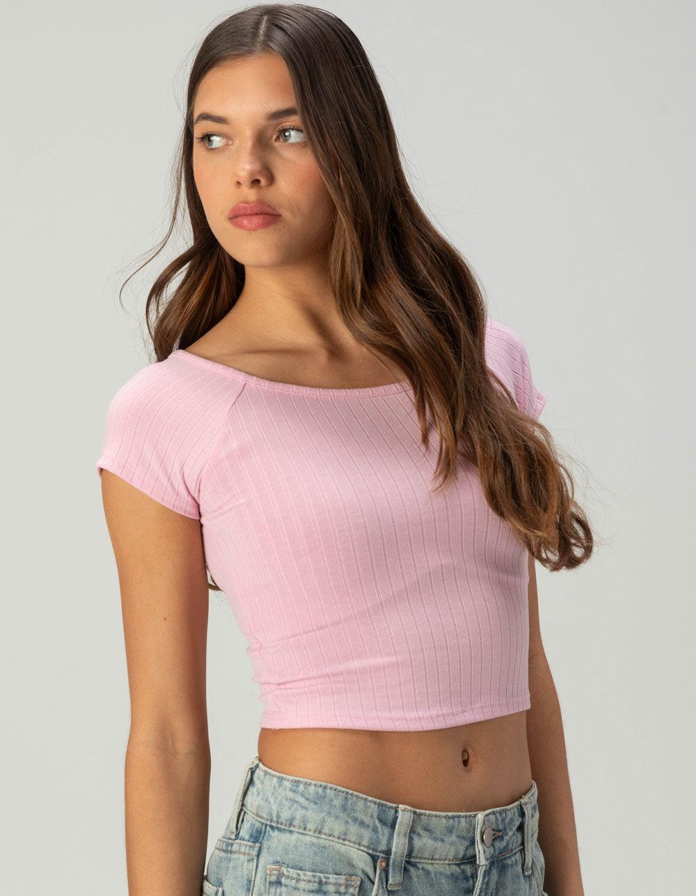 TILLYS Boat Neck Womens Tee - WHITE Product Image