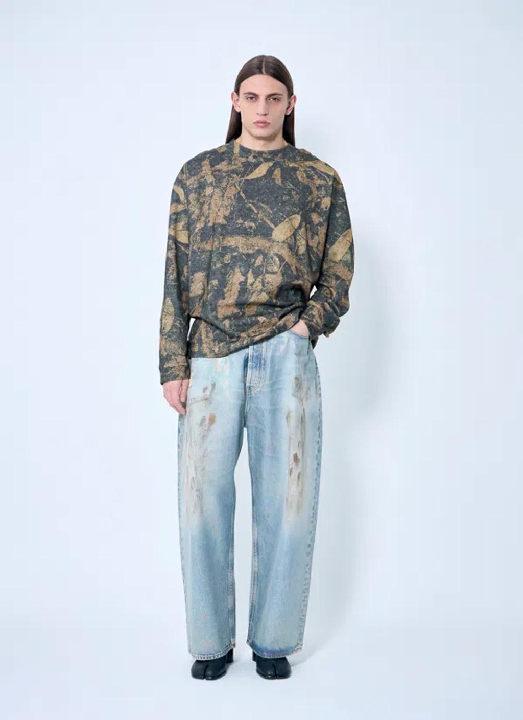 ACNE STUDIOS Men Printed Crewneck T-shirt In Brown Product Image