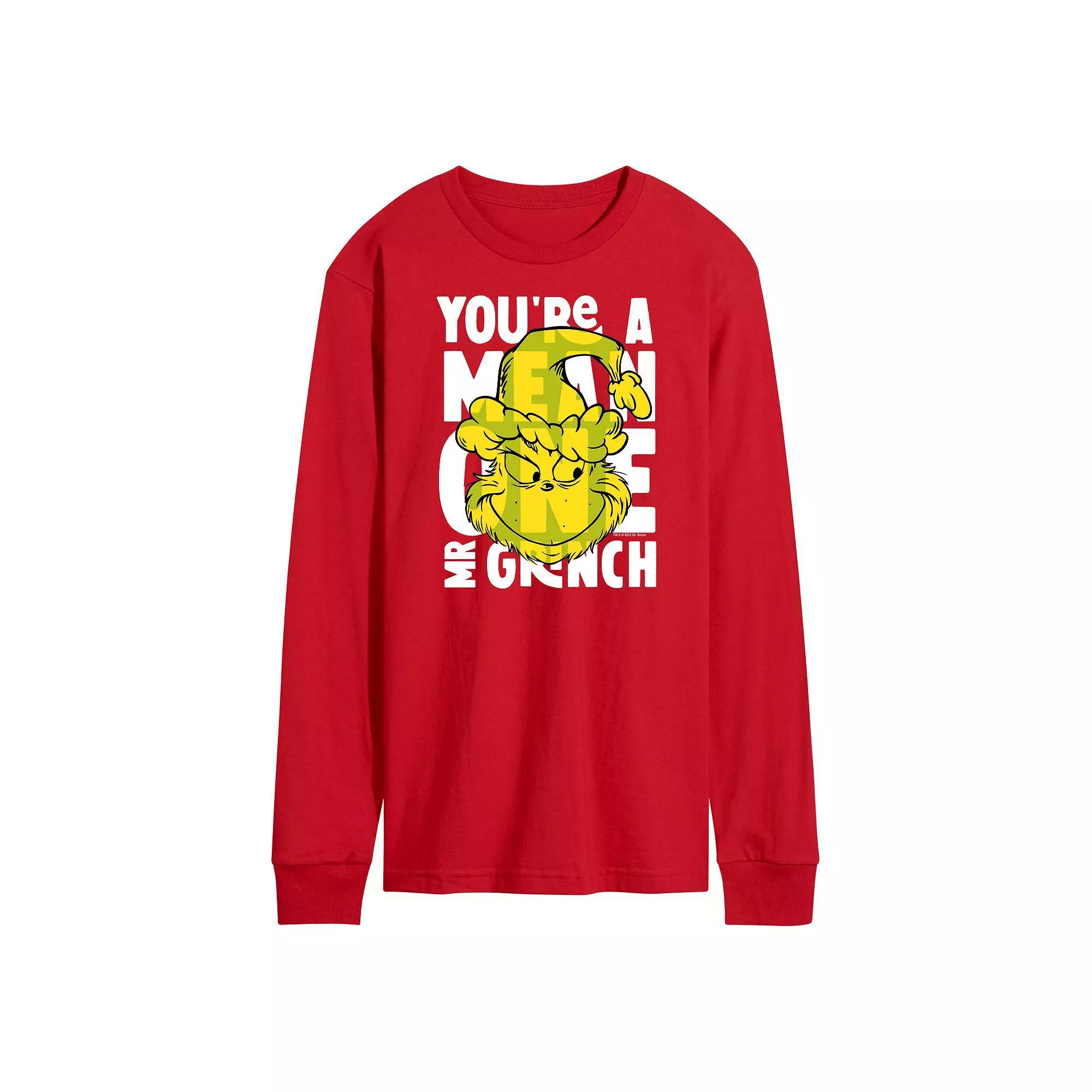 Mens Dr. Seuss Grinch Youre A Mean One Long Sleeve Tee Product Image