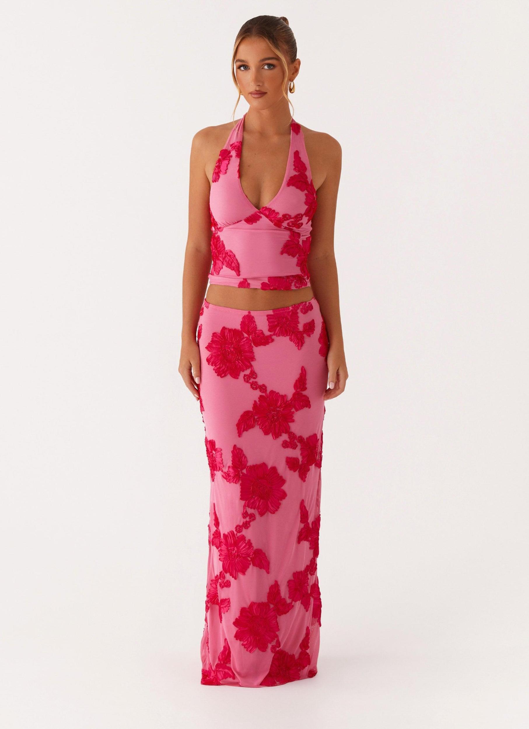 Radiate Maxi Skirt - Pink Product Image
