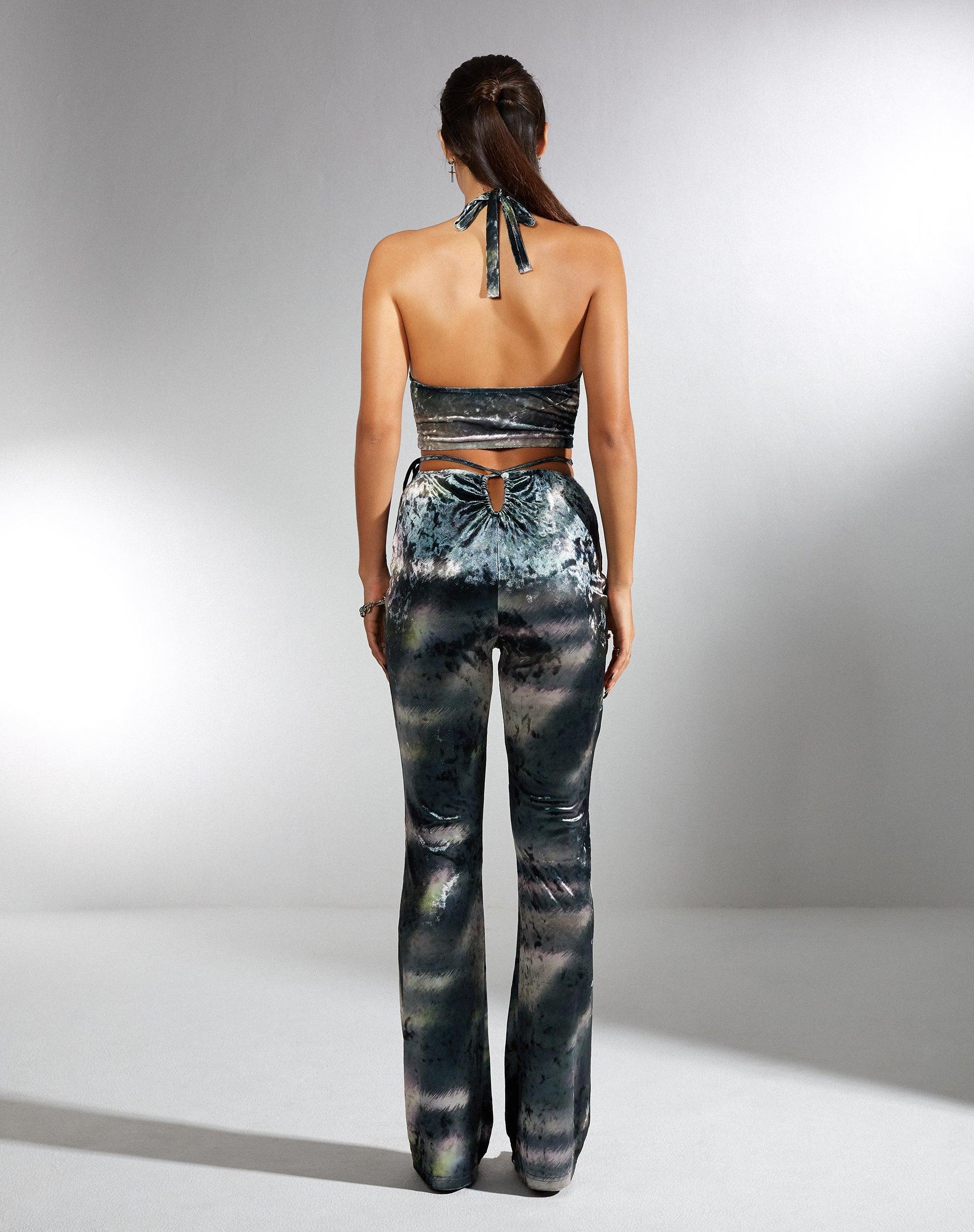 Halima Crop Top in Abstract Camo Product Image