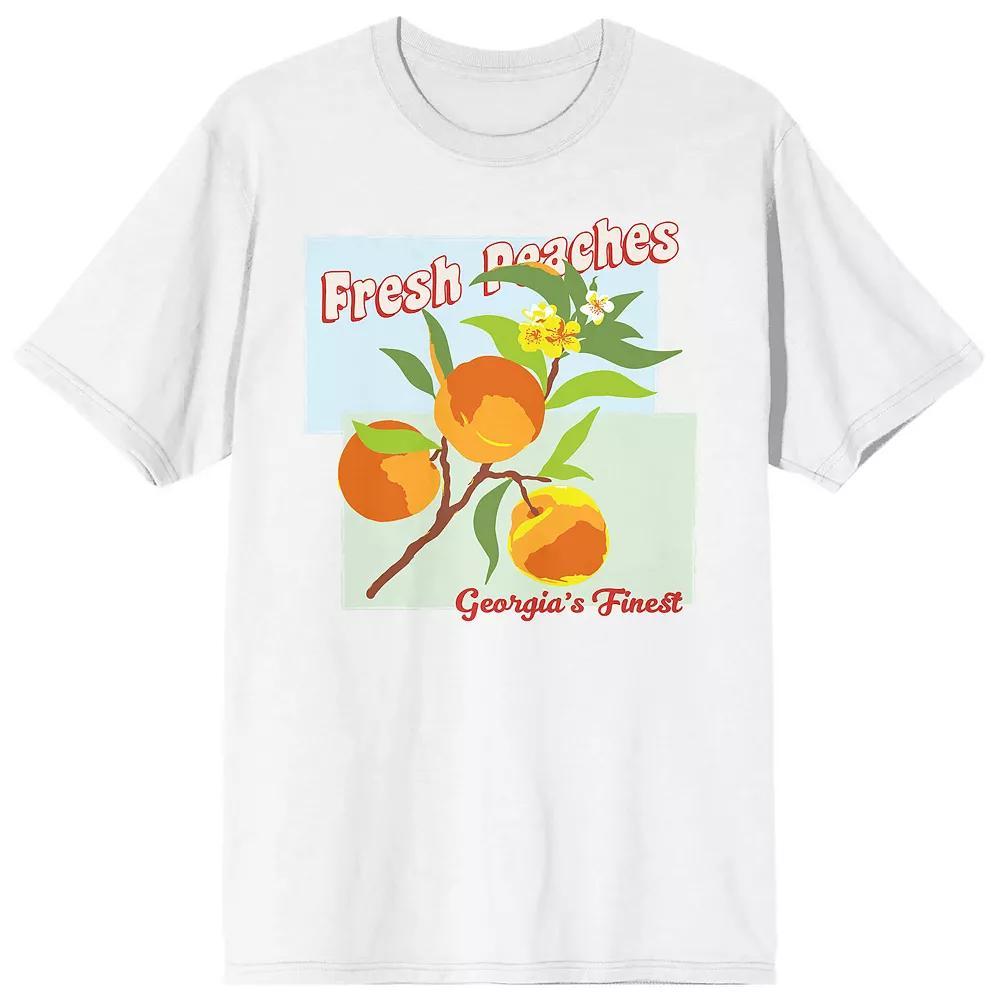 Men's Natural World Fresh Peaches Tee, Size: Large, White Product Image