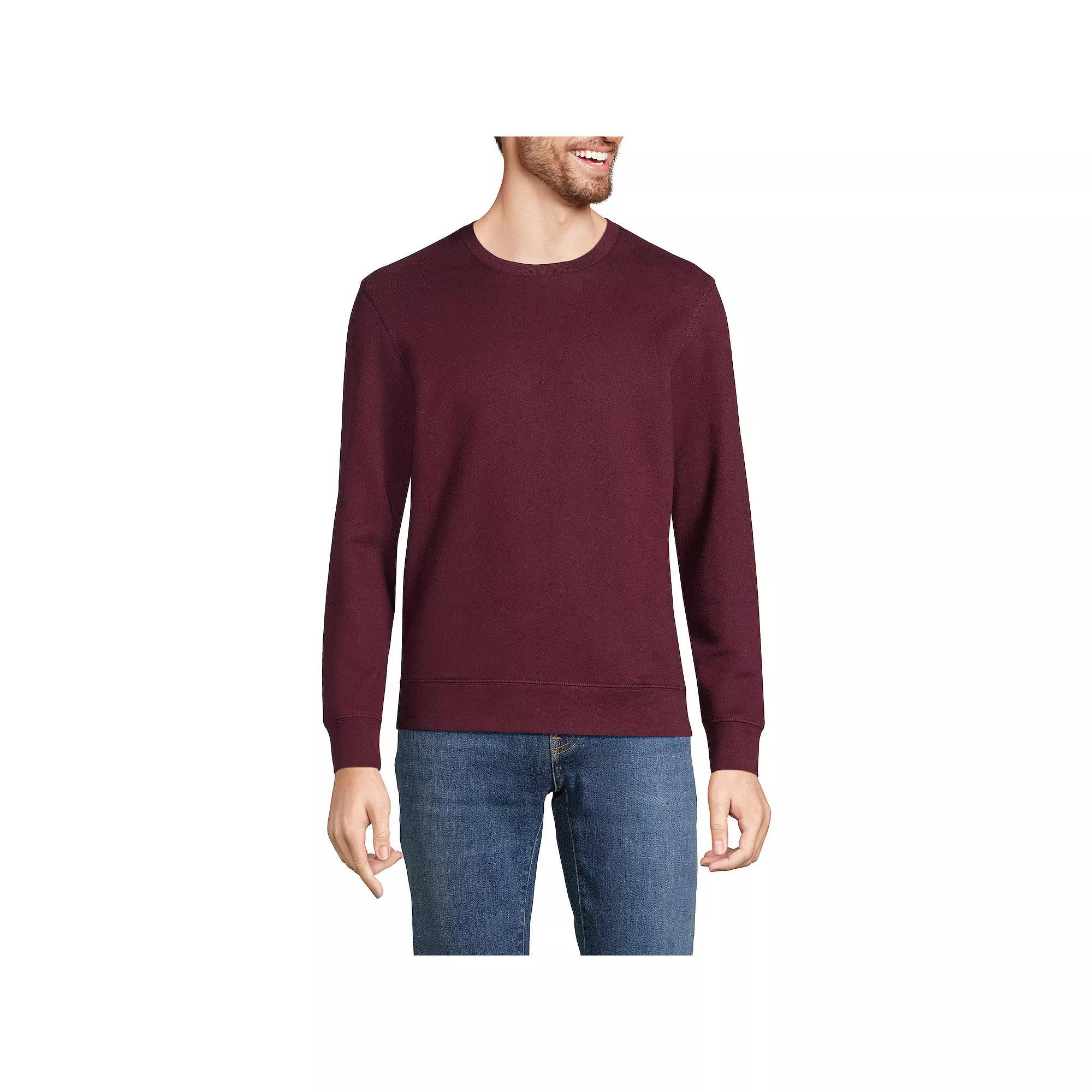Big & Tall Lands' End Long Sleeve Serious Sweats Crewneck Sweatshirt, Men's, Size: Large Tall, Dark Grey Heather Product Image