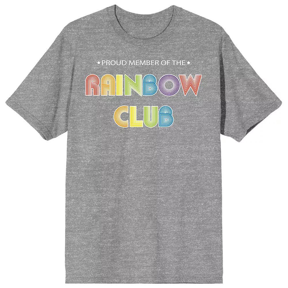 Men's Pride Proud Member Rainbow Tee, Size: Medium, Grey Product Image