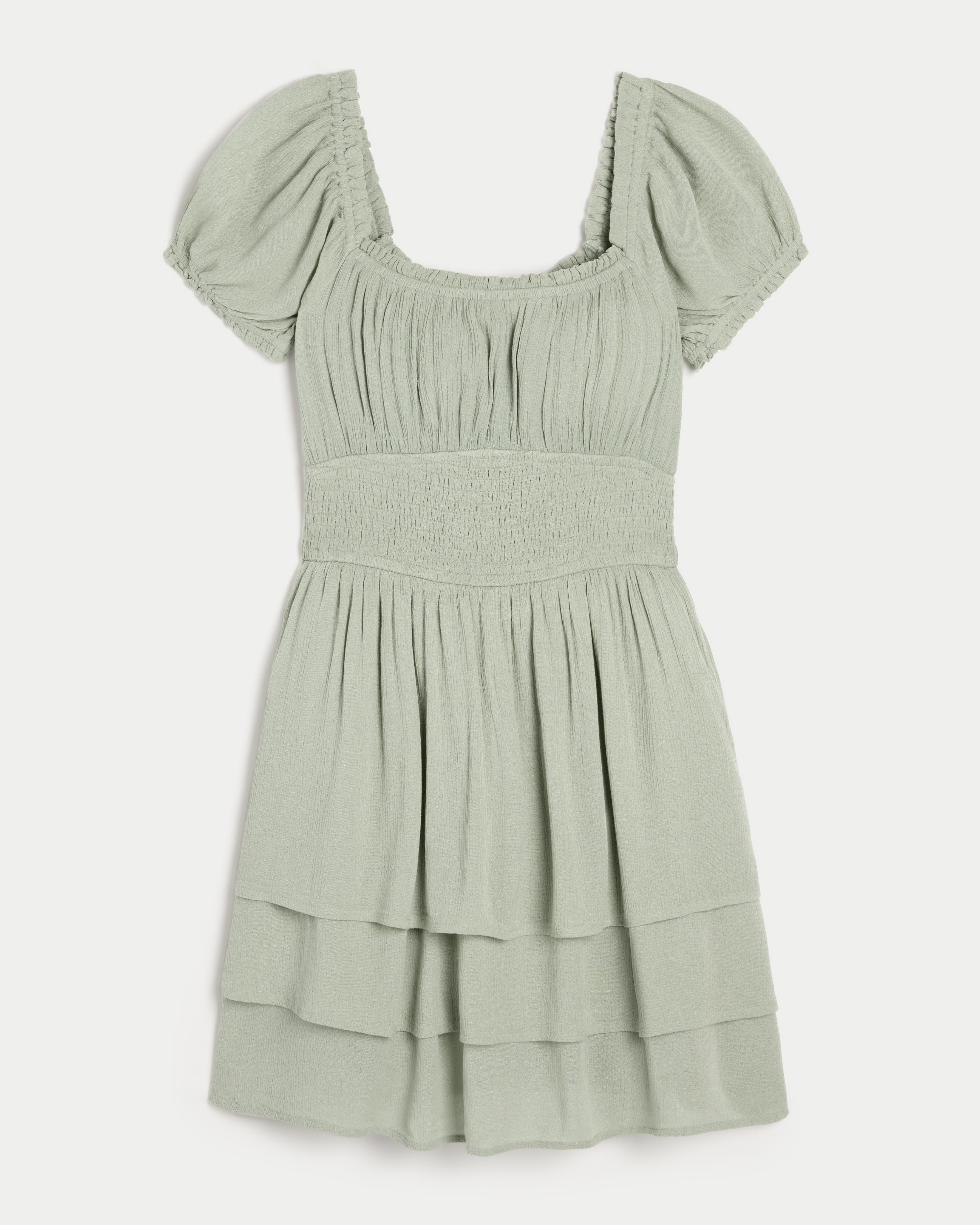 Short-Sleeve Cinch Bust Skort Dress Product Image