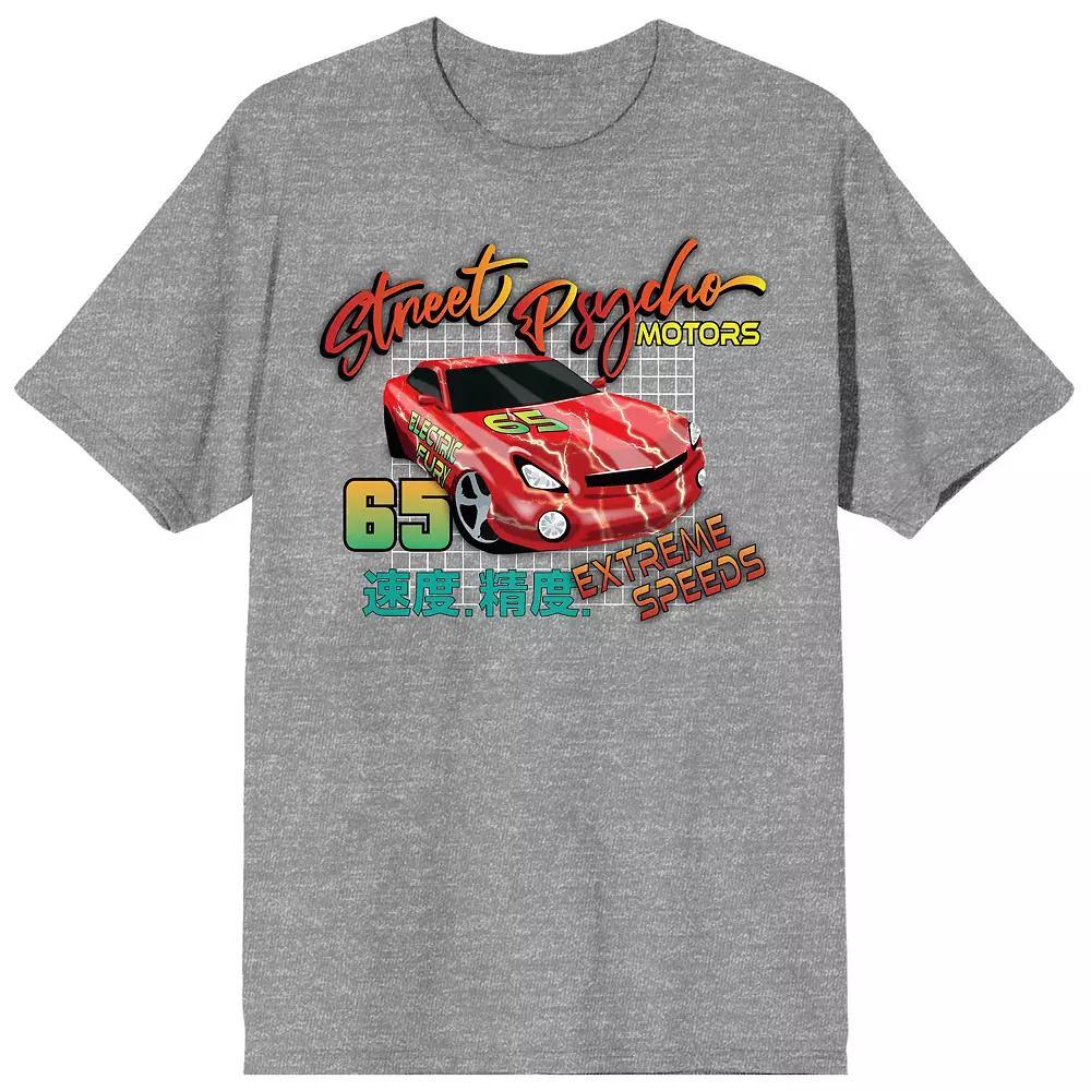 Men's Car Fanatic Red Lightning Tee, Size: Small, Gray Product Image