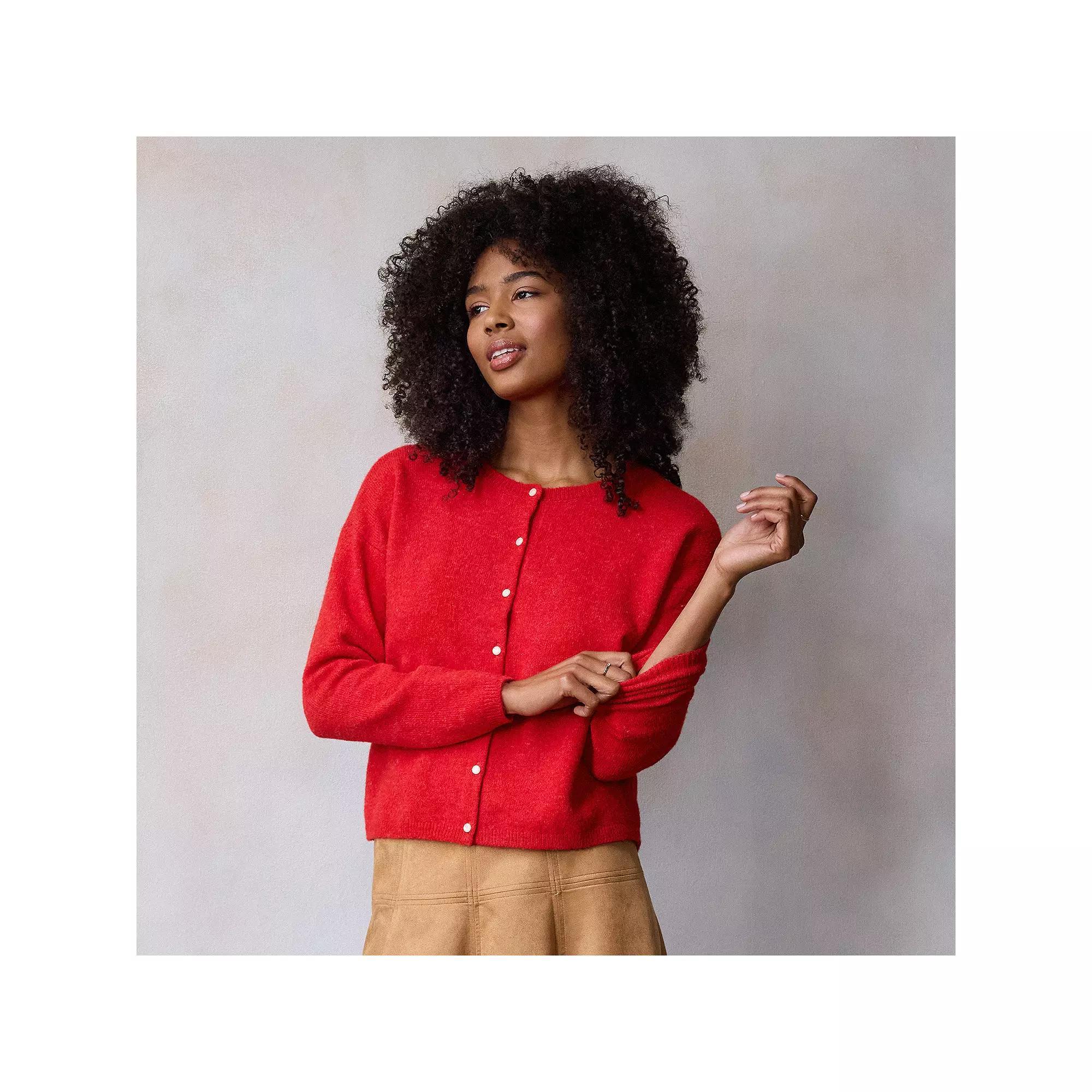 Womens LC Lauren Conrad Knit Button Down Layering Cardigan Product Image