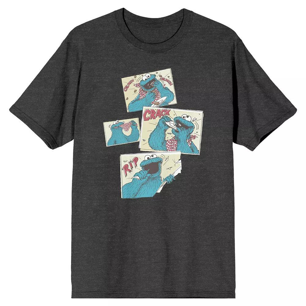 Men's Sesame Street Eat Tee, Size: Medium, Gray Product Image