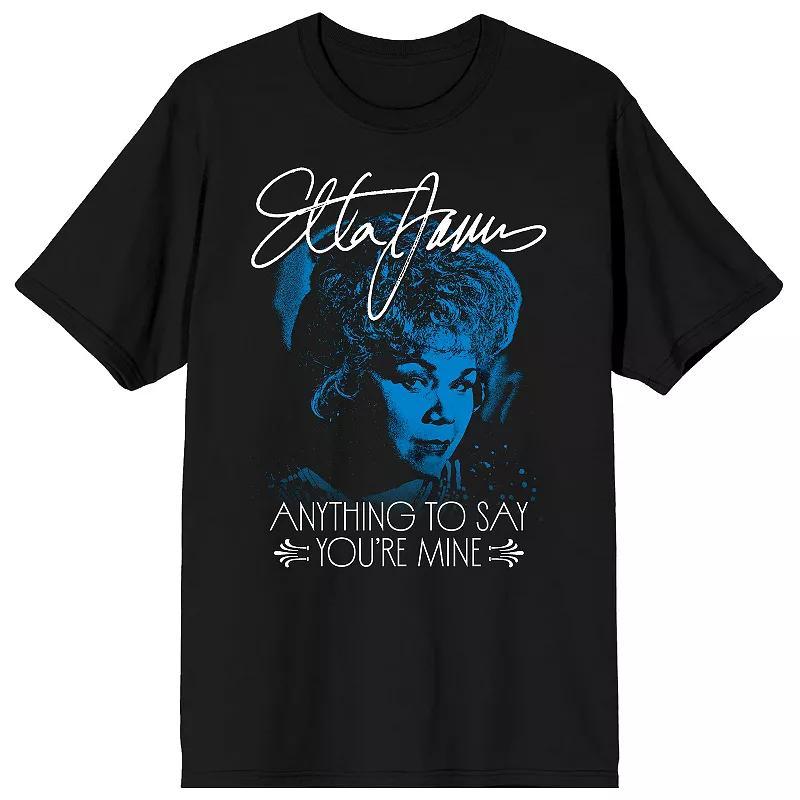 Men's Etta James Blue Tone Short Sleeve Graphic Tee, Size: Small, Black Product Image