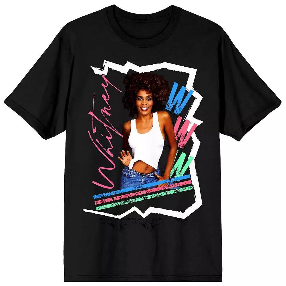 Men's Whitney Houston Tripe Tee, Size: Small, Black Product Image
