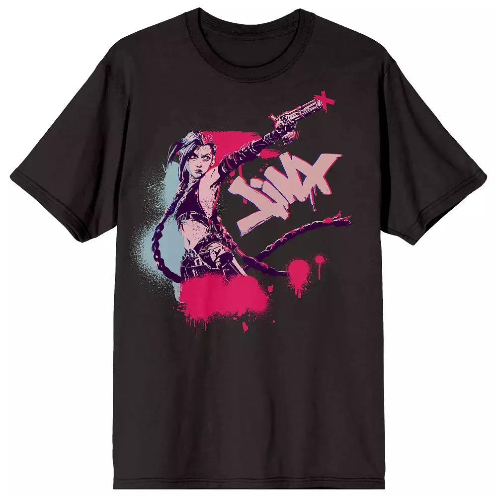 Men's Arcane Jinx League of Legends Short Sleeve Graphic T-Shirt, Size: Small, Black Product Image