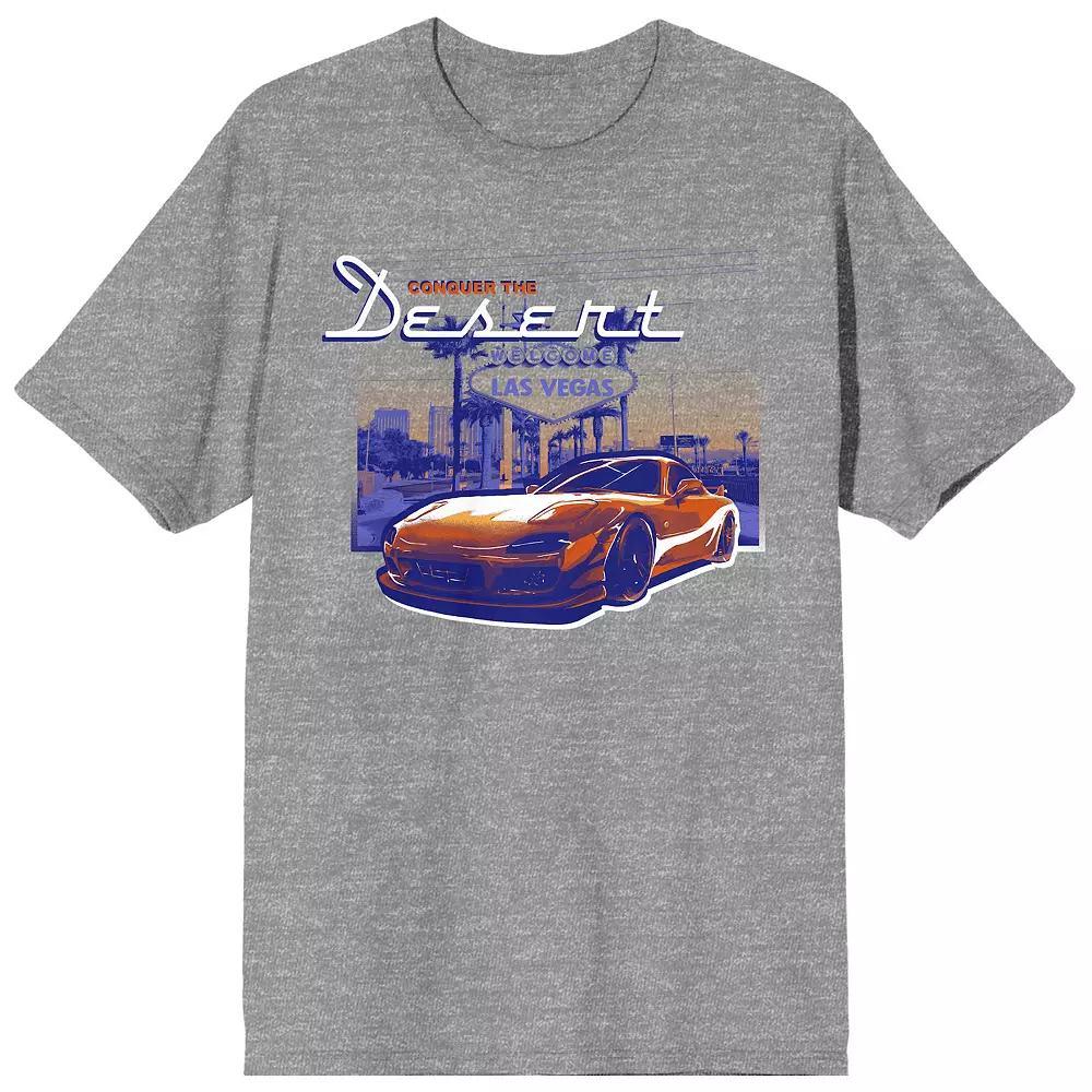 Men's Car Fanatic Conquer Desert Graphic Tee, Size: XL, Gray Product Image