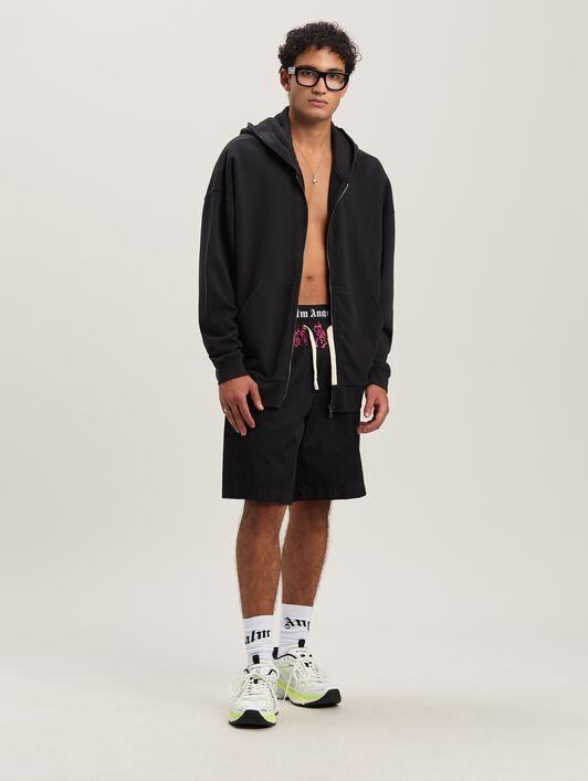 Curved Logo zippered Hoodie Product Image