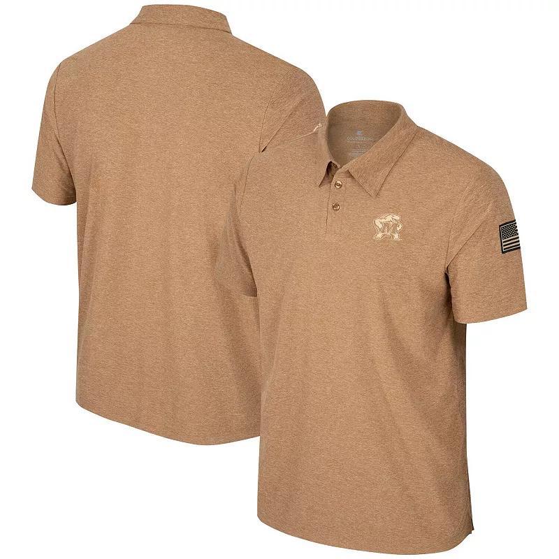 Men's Colosseum Khaki Nebraska Huskers OHT Military Appreciation Cloud Jersey Desert Polo, Size: Large, Beig K Product Image
