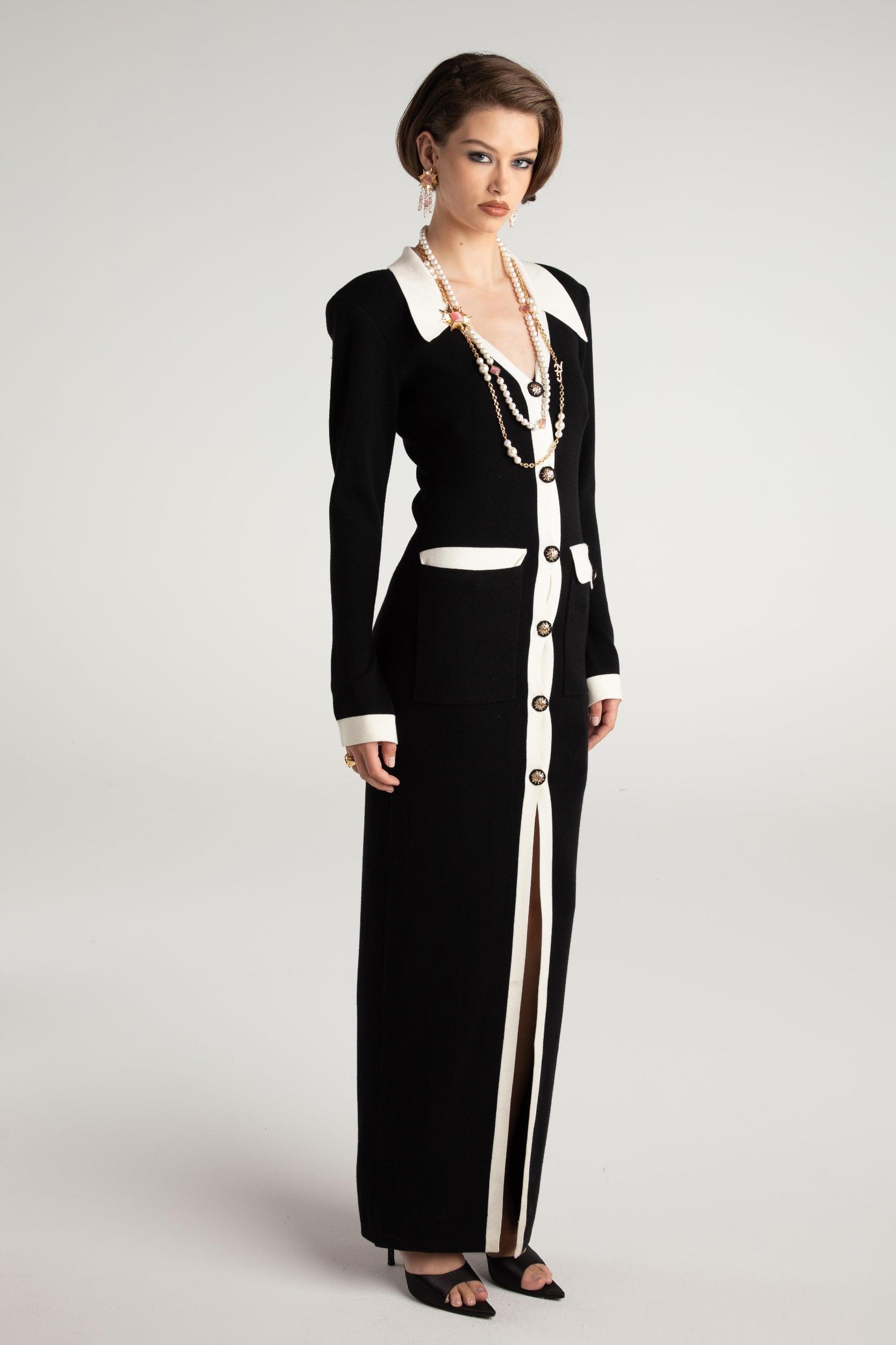 Felicity Long Knit Cardigan (Black) Product Image