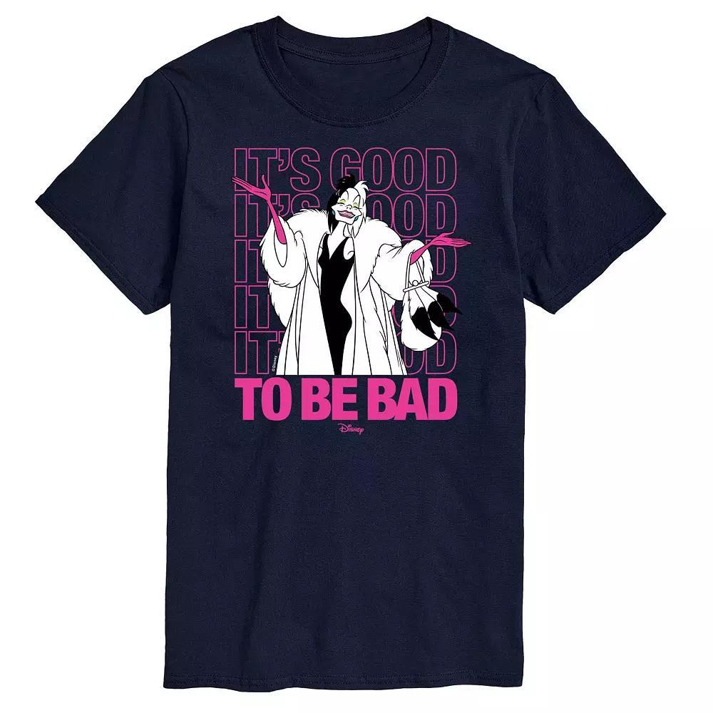Disneys Villians Big & Tall Be Bad Graphic Tee, Mens Blue Product Image