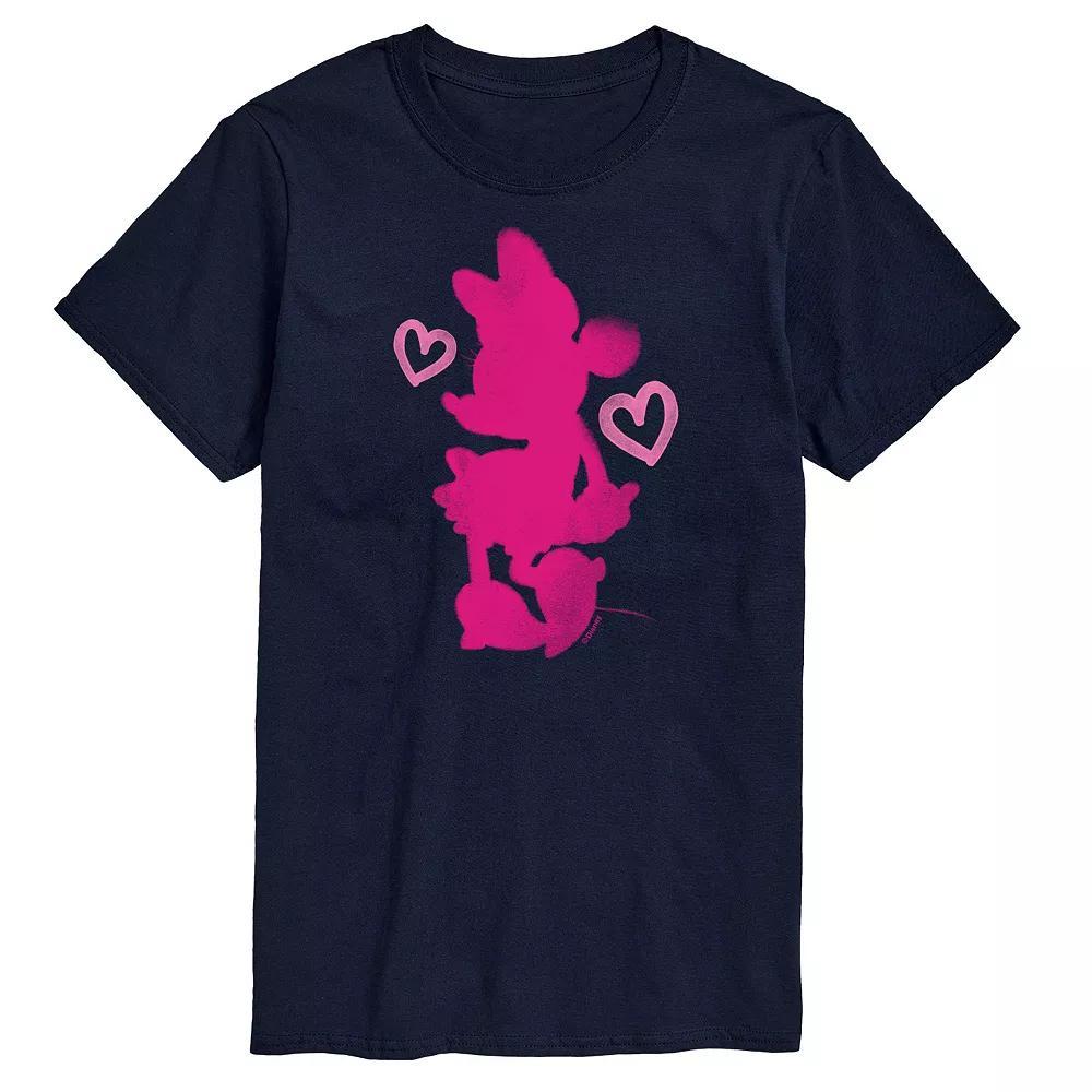 Disneys Minnie Mouse Hearts Mens Graphic Tee Blue Product Image