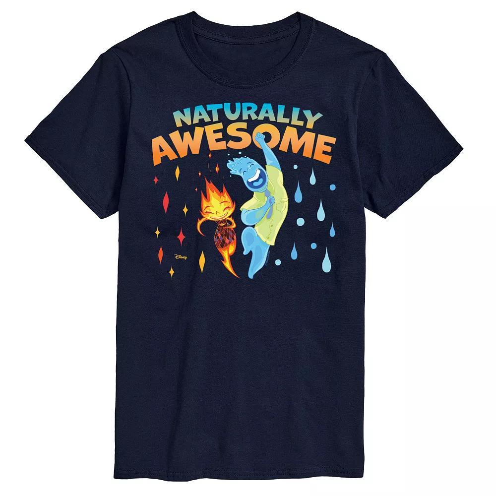 Disneys Elemental Big & Tall Naturally Awesome Graphic Tee, Mens Blue Product Image