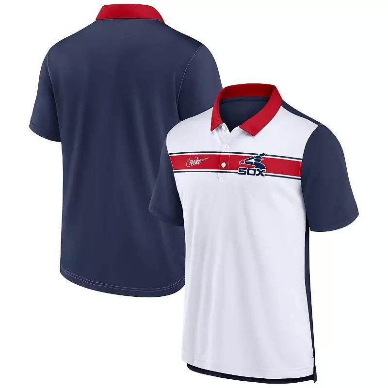 Men's Nike  White/Royal New York Mets Rewind Stripe Polo, Size: Small Product Image