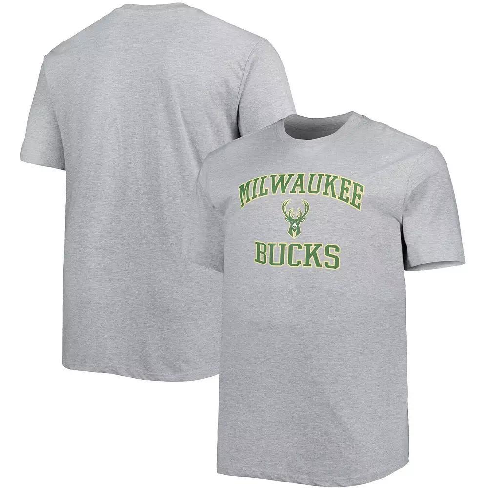 Mens Heathered Gray Milwaukee Bucks Big & Tall Heart & Soul T-Shirt Product Image