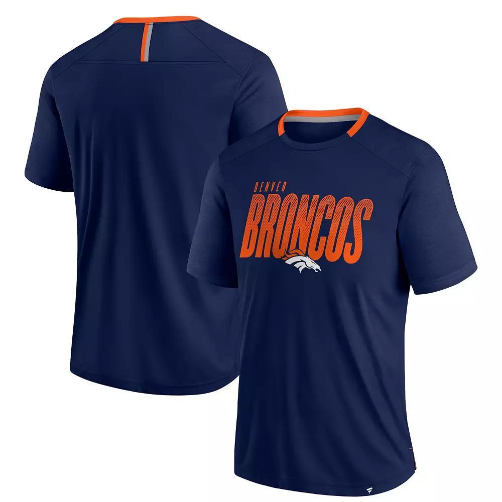 Men's Fanatics Navy Denver Broncos Defender Fade Slant T-Shirt, Size: Large, Blue Product Image
