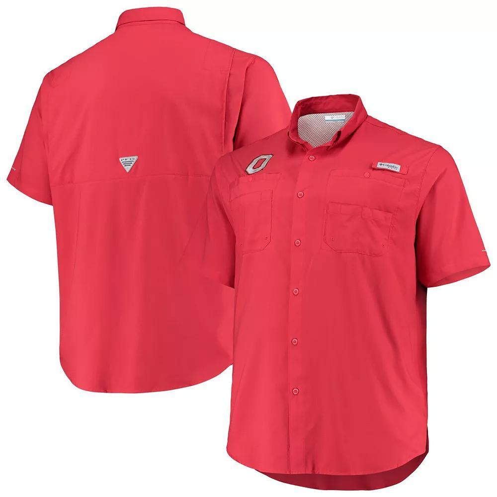 Men's Columbia Scarlet Ohio State Buckeyes Big & Tall Tamiami Omni-Shade Button-Down Shirt, Size: 4XB, Red Product Image
