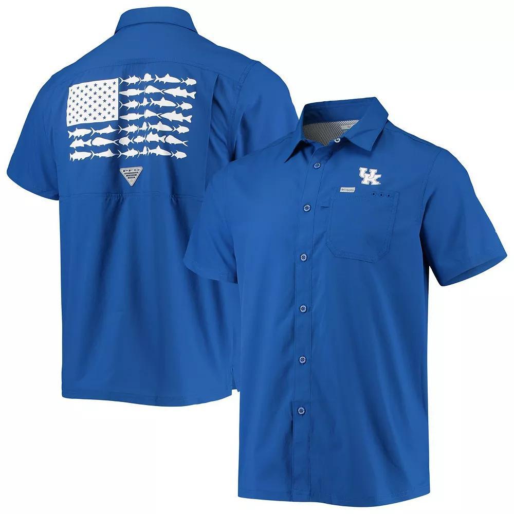 Mens Columbia PFG Royal Kentucky Wildcats Slack Tide Camp Button-Up Shirt Product Image