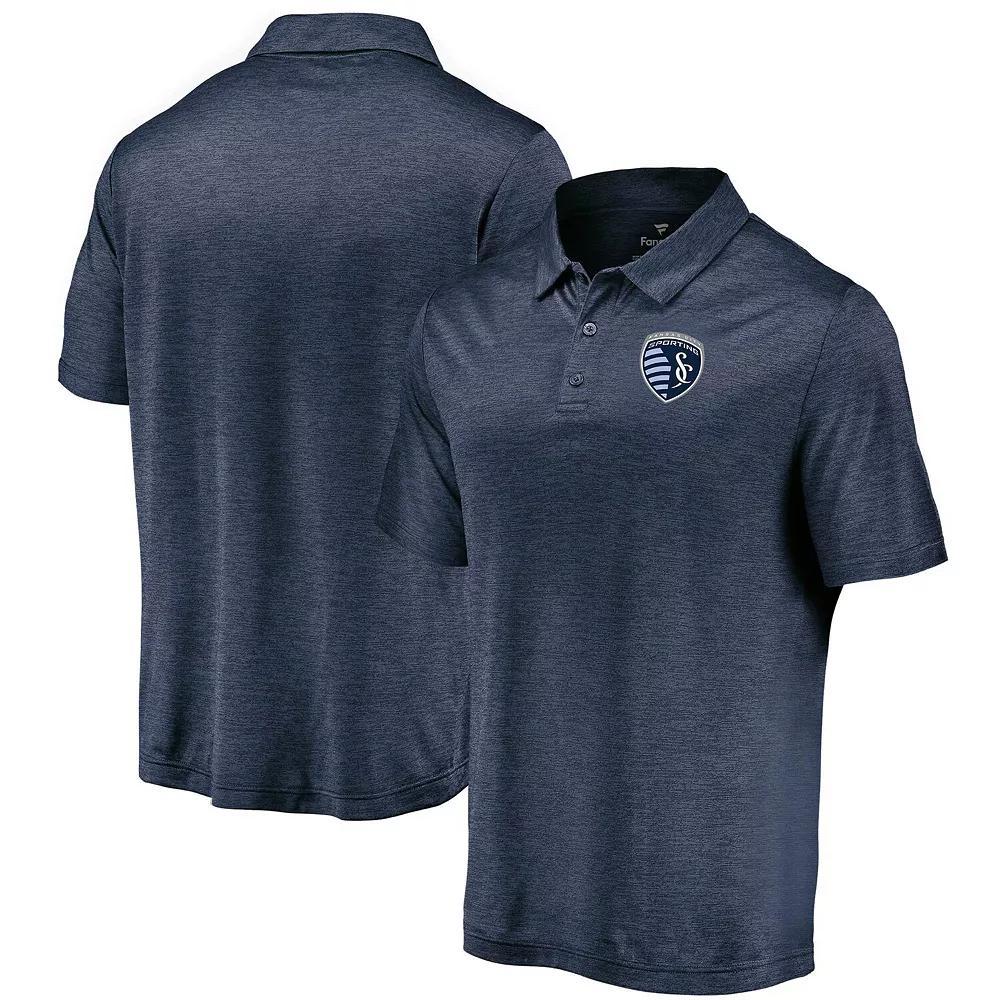 Mens Fanatics Sporting Kansas City Poly Polo Blue Product Image
