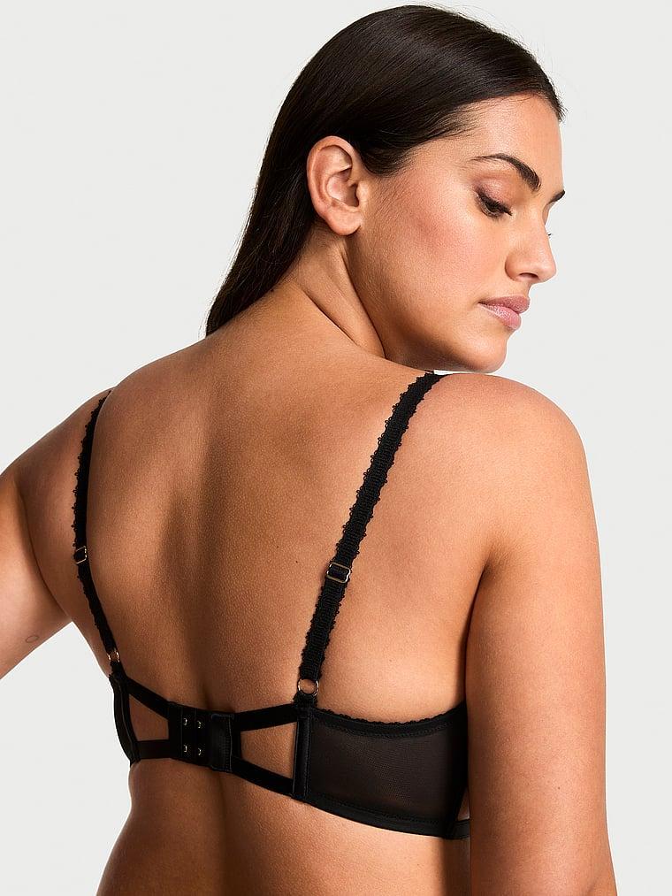 Dark Blossom Embroidery Unlined Low-Cut Demi Bra Product Image