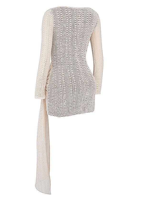Carmelita Natural Knit Lace Up Dress Product Image