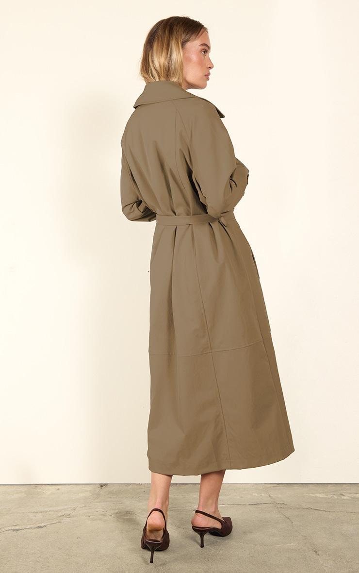 Taupe Oversized Storm Flap Detail Trench Product Image