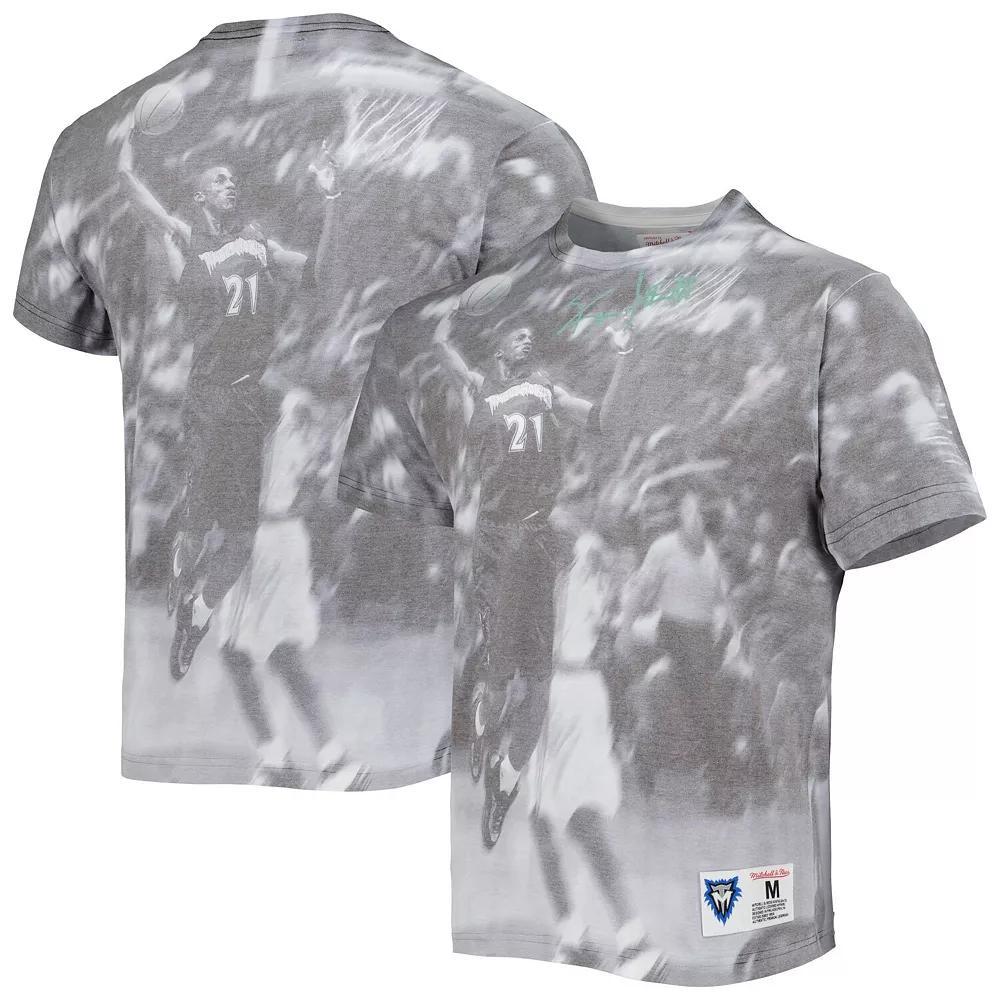 Men's Mitchell & Ness Kevin Garnett Gray Minnesota Timberwolves Above The Rim Sublimated T-Shirt, Size: Medium, Grey Product Image