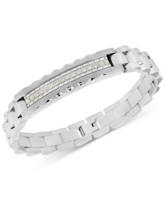 Mens Diamond (1/5 ct. t.w.) Id Bracelet Stainless Steel Product Image