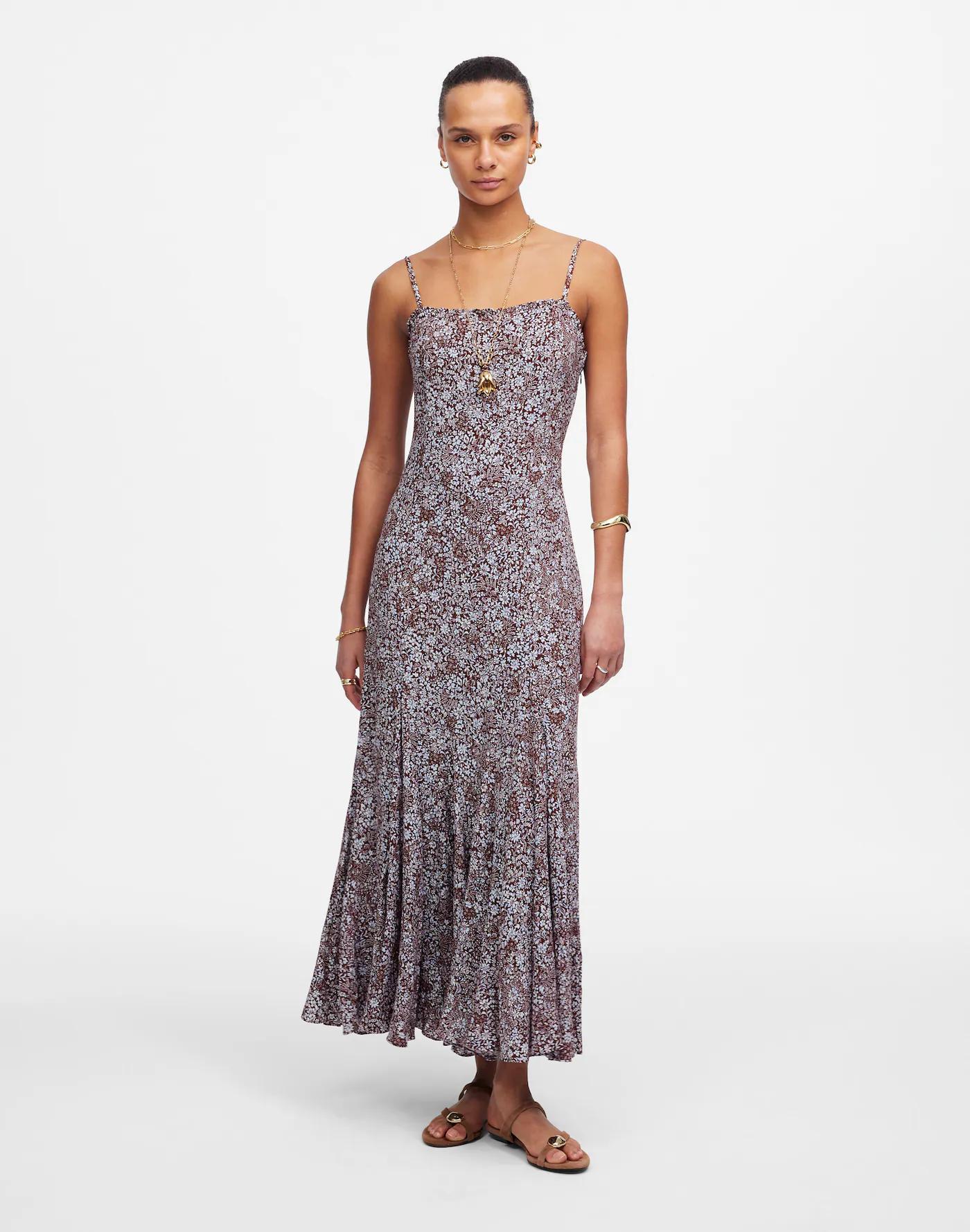 Squareneck Sleeveless Maxi Dress in Floral Product Image