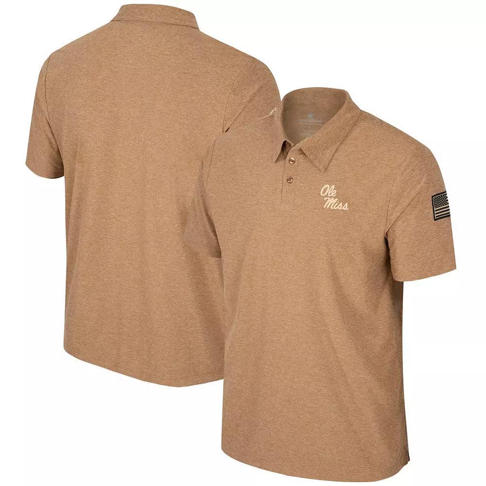 Men's Colosseum Khaki Ole Miss Rebels OHT Military Appreciation Cloud Jersey Desert Polo, Size: 2XL, Beig K Product Image
