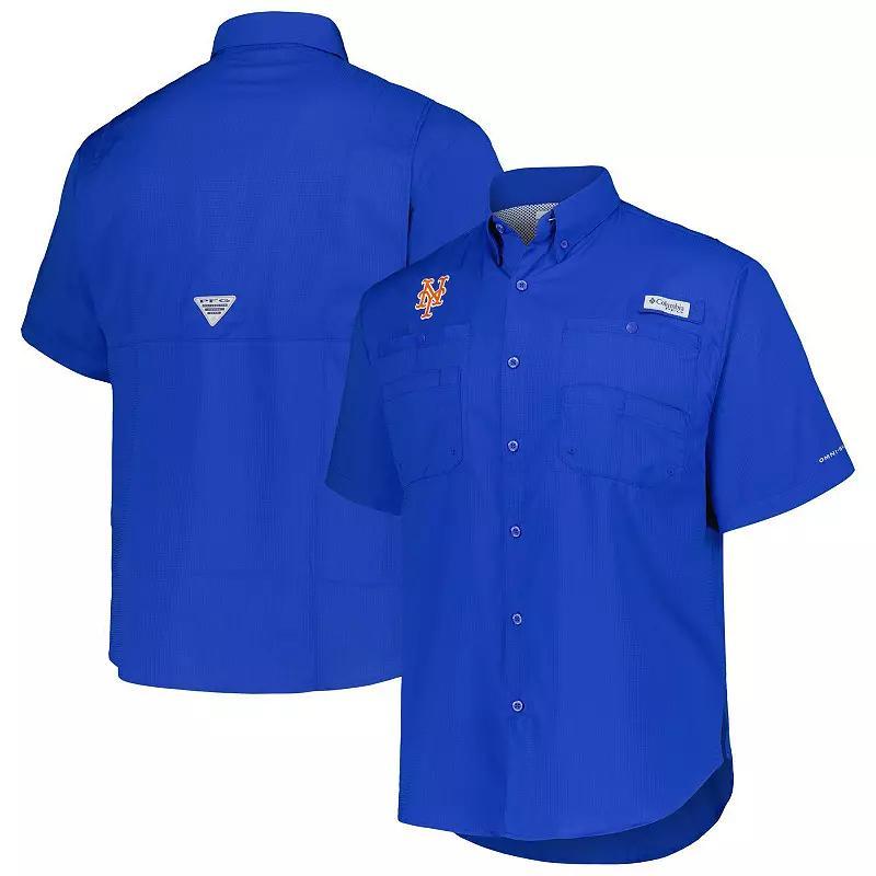 Men's Columbia Royal New York Mets Tamiami Omni-Shade Button-Down Shirt, Size: Small, Blue Product Image