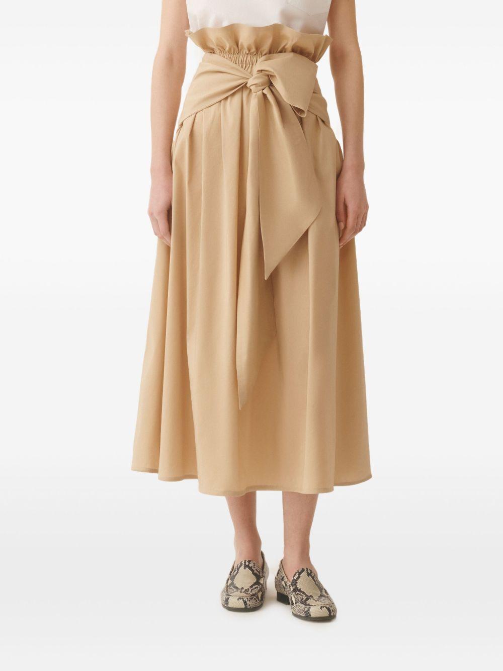 FABIANA FILIPPI Cotton Blend Long Skirt In Beige Product Image