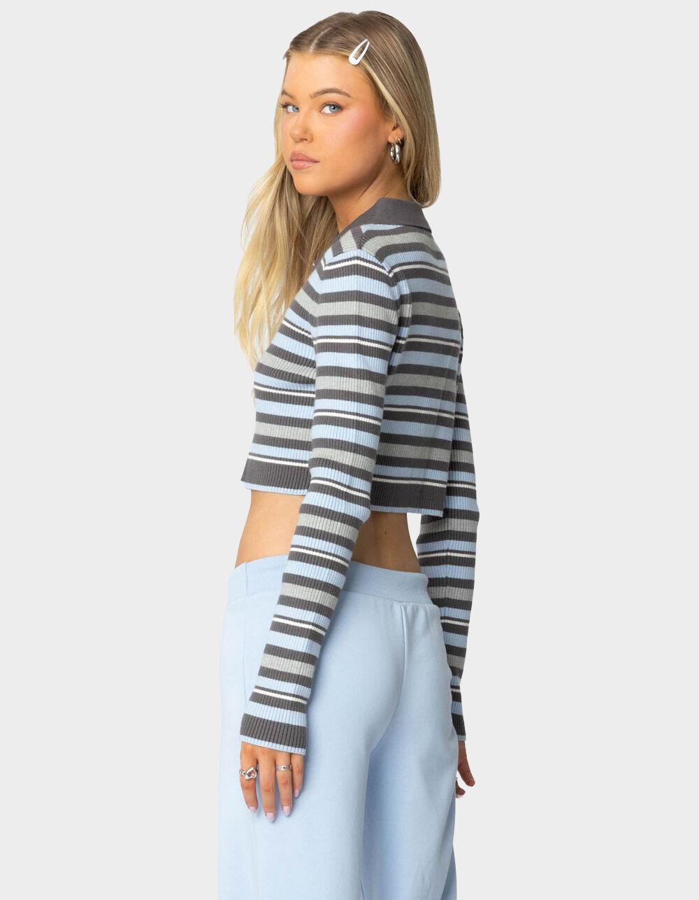 EDIKTED Giulia Stripey Ribbed Knit Top Product Image